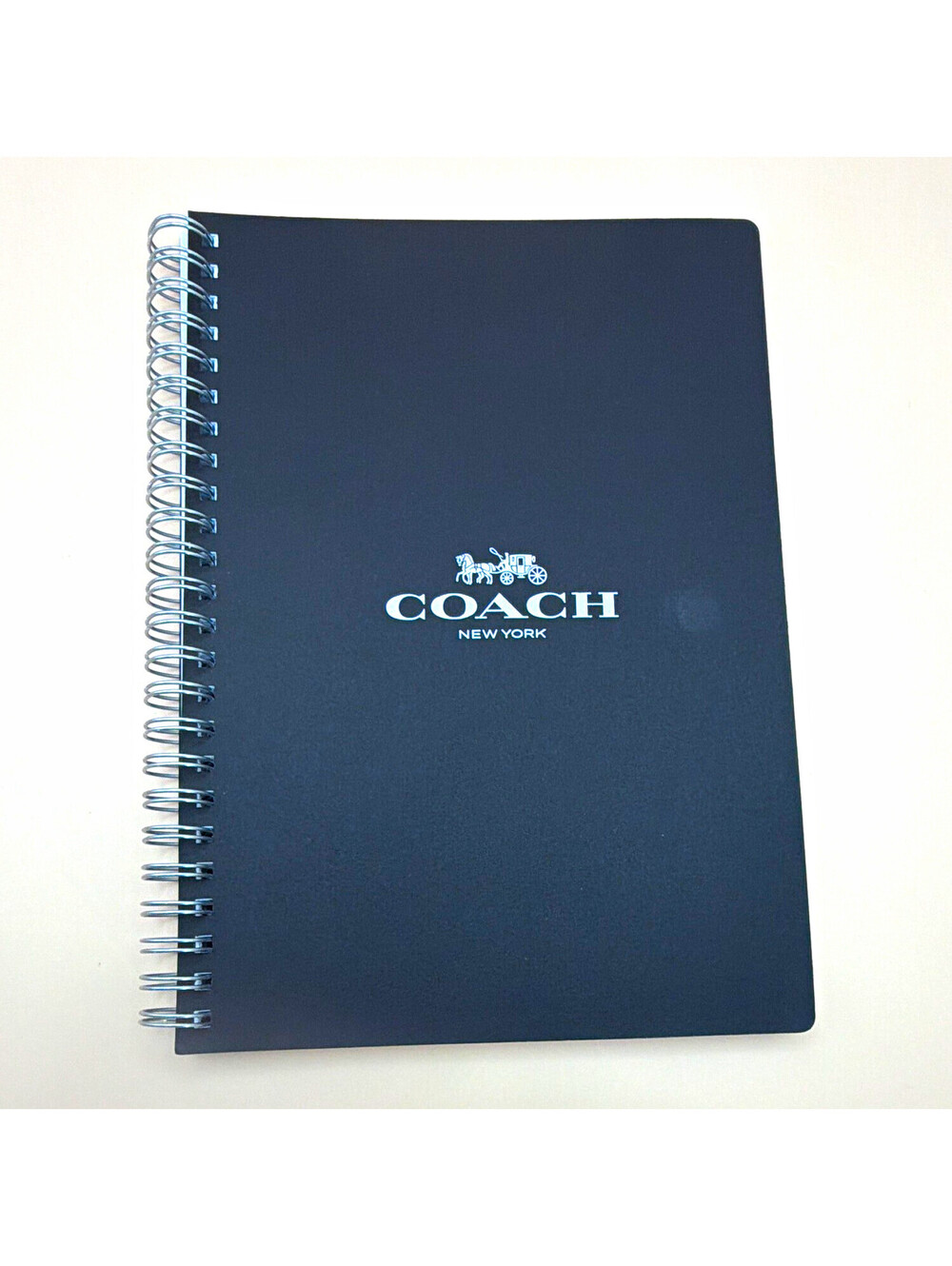 Coach New York A5 Black Solid Spiral Bound Lined Notebook, Modern Style